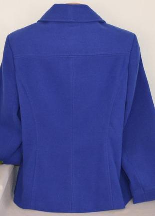 Брендовое синее демисезонное пальто полупальто с карманами marks&spencer этикетка3 фото