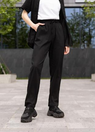 Льняные брюки штаны летние женские мужские унисекс3 фото