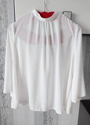 Біла блуза елегантна з французьким мереживом 161 фото