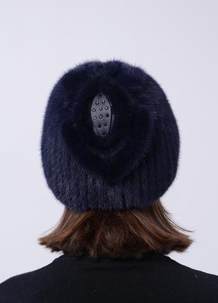 Женская бини шапка из натурального меха норки4 фото