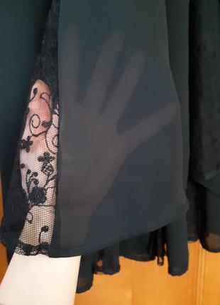 Чорна довга нарядна сукня з мереживом із сша8 фото