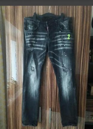 Оригінальні стрейчеві джинси dsquared з високою посадкою розмір 50