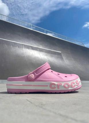 Тапочки кроксы crocs logo «pink’3 фото