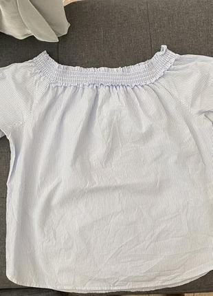 Хлопковая летняя блуза в мелкую полоску
