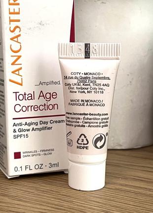 Оригинальный антивозрастной дневной крем lancaster total age correction anti-aging day cream &amp; glow amplifier spf15 оригинал дневной крем3 фото