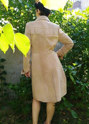 Пальто вельветовое светлое длинное осеннее весеннее плащ куртка s m l2 фото