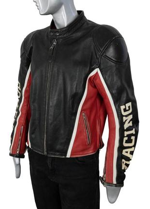 Редкая винтажная мужская мотоциклетная кожаная куртка, мотокуртка5 фото
