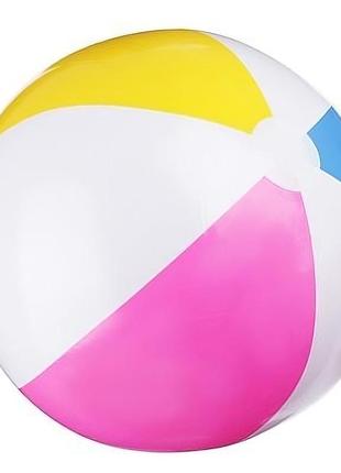 Надувной мяч для пляжа intex 59030 np. легкий мячик для отдыха диаметром 61см, от 3 лет1 фото