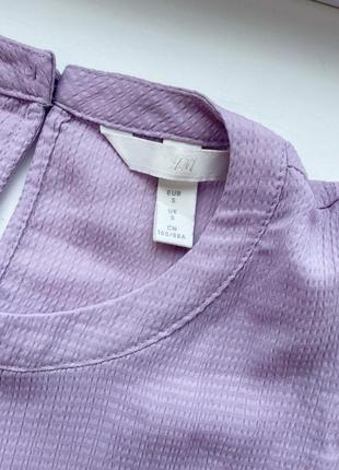 Блузка трендовая h&m с пышными рукавами, лиловая, лавандовая р. s6 фото
