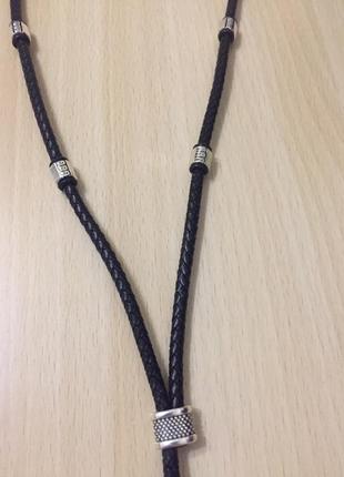 Розарий, мужской чокер, кожаный шнурок.