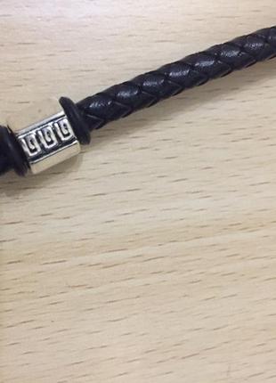 Розарий, мужской чокер, кожаный шнурок.