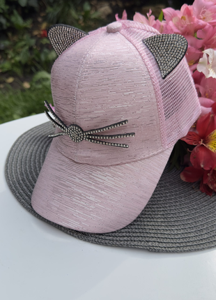 Кепка котик рожева