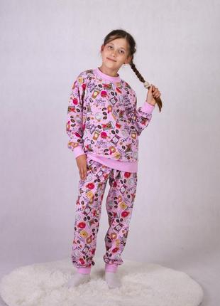 Детская пижама летняя для девочки розовая 36-42 р.