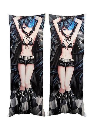 Подушка обнимашка дакимакура 30х60см мику black rock shooter двухсторонняя декоративная