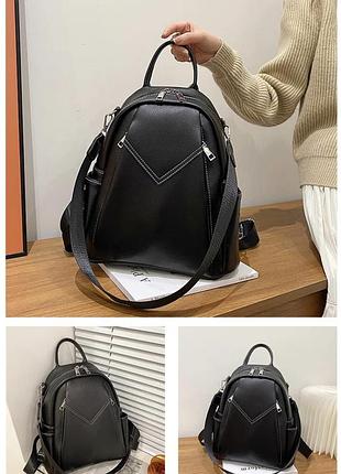 Женский рюкзак - сумка эко-кожа 2020 black