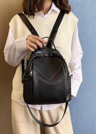 Женский рюкзак - сумка эко-кожа 2020 black