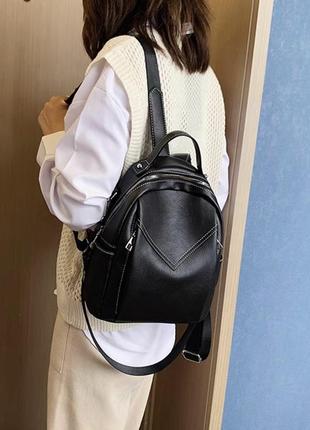 Женский рюкзак - сумка эко-кожа 2020 black