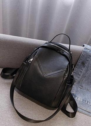 Женский рюкзак - сумка эко-кожа 2020 black