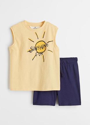 Літній набір майка + шорти h&m на хлопчика 2-3-4-5-6 років 98 104 110 116 см костюм hm
