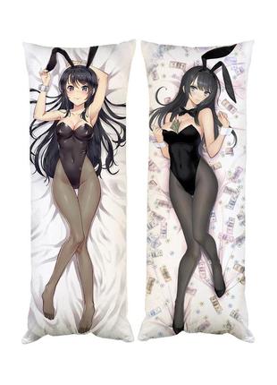 Подушка дакимакура маи сакурадзима bunny girl декоративная ростовая подушка для обнимания