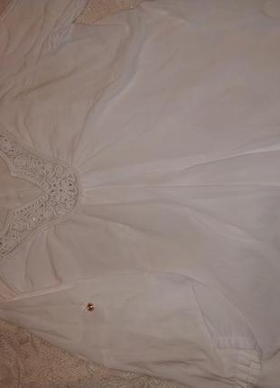 Розкішна шовкова блуза з натуральним мереживом італія.16-189 фото