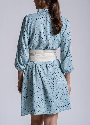 Нова бірюзова сукня в горошок3 фото