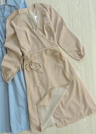 Нова бежева сукня в горошок