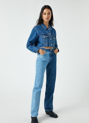 Двухцветные джинсы pull & bear