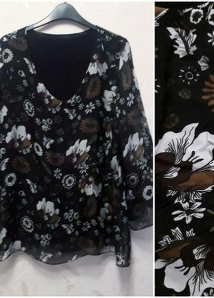 Элегантная шёлковая блуза на тончайшей стрейчевой подкладке, 46-48-50?,  италия