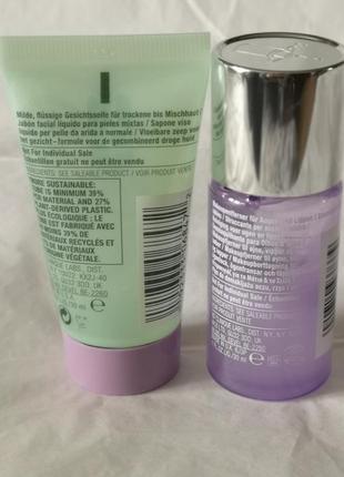 Мыло жидкое для сухой и комбинированной кожи clinique , 30 мл и средство для снятия...