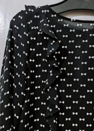 Блуза h&amp;m черная с бантиками2 фото