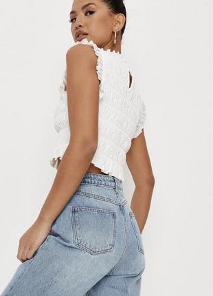 Невероятный поплиновый топ с рюшами от missguided4 фото