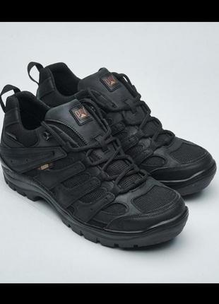Тактичні чорні літні кросівки натуральна шкіра і сітка, взуття тактичне військове розміри 36-47