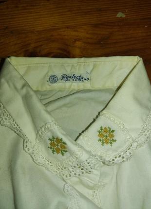 Винтажная австрийская блузка с деликатным мердом и вышитыми пуговицами2 фото