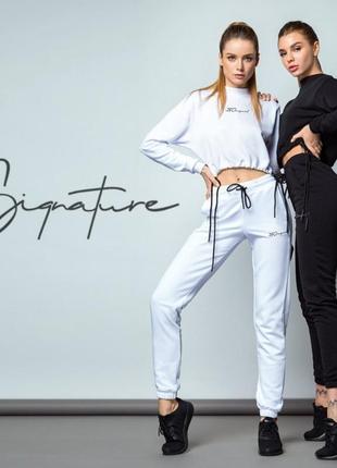 S жіночі штани джогери спортивні signature white6 фото