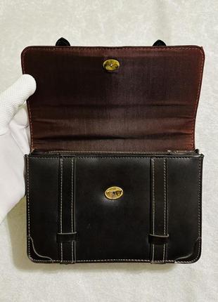Прекрасная винтажная сумочка / борсетка коричневого цвета с ремешками8 фото