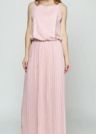 Плаття сукня з юбкою пліссе шифон максі3 фото