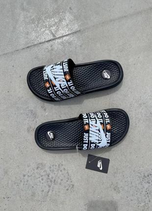 Жіночі шльопанці nike black just do it / smb