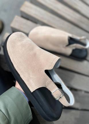 Босоножки сандалии клоги замшевые кожаные2 фото