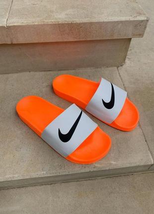 Жіночі шльопанці nike slides white orange / smb