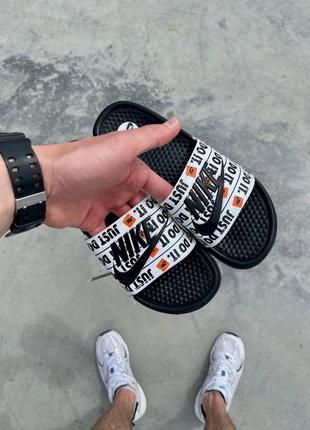 Жіночі шльопанці nike black just do it black logo / smb8 фото