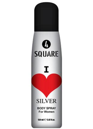 Жіночий дезодорант-спрей 4 square silver, 150 мл