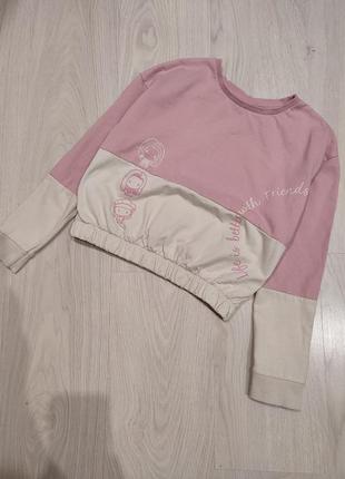 Кроптоп, свитшот двухнитка с начесом, р. 134/140