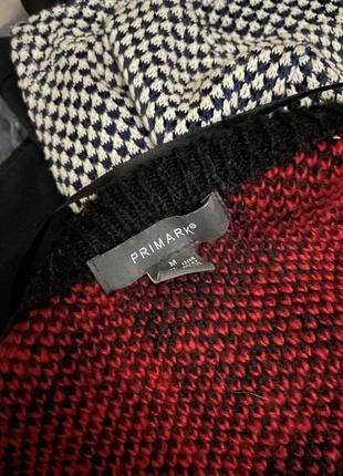 Primark свитер в клетку черно-красный6 фото