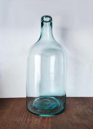 Пляшка 1.7 л, скло, блакитна, прозора