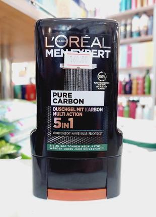 Чоловічий гель для душу лореаль loreal men expert pure carbon clean 250 мл