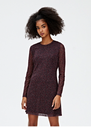 Плаття pull&bear бордове у квіточку m
