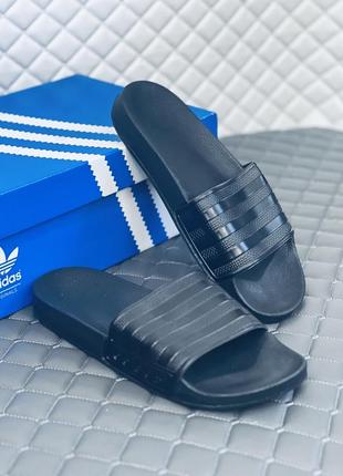 Шлепанцы мужские адидас черные шлепки сланцы adidas черно-белые