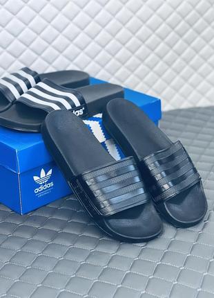 Шлепанцы мужские адидас черные шлепки сланцы adidas черно-белые