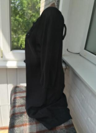 Шикарное чёрное платье туника  с вышивкой бисером8 фото